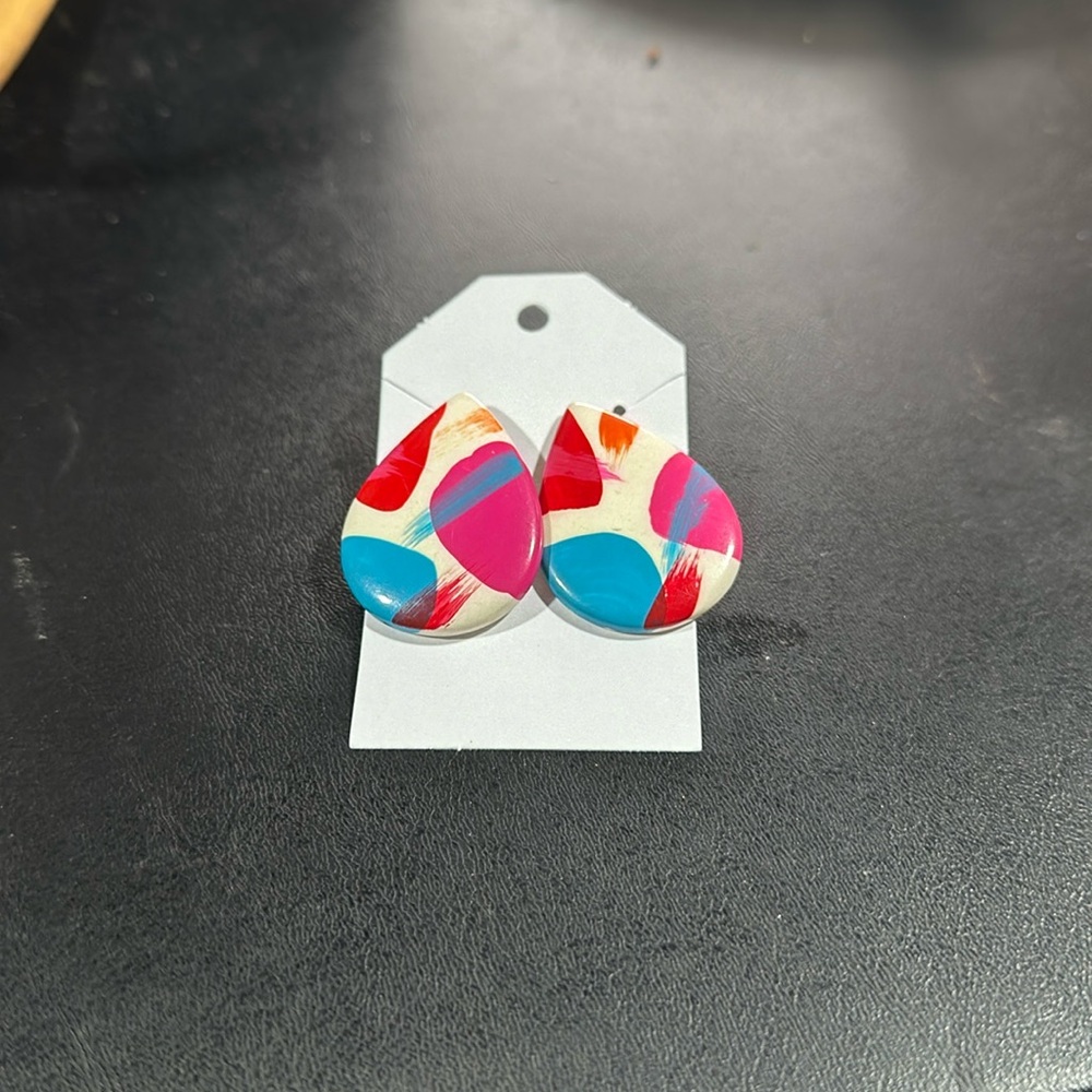 Teardrop Abstract Colorful Earrings